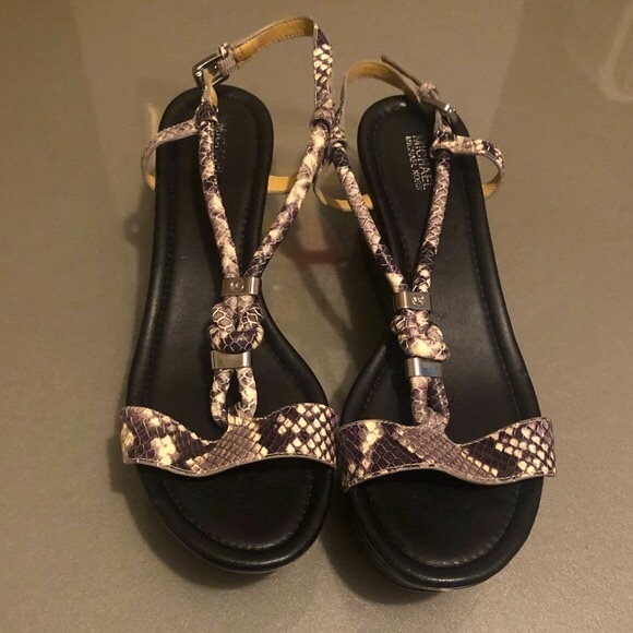 Michael Kors Snakeskin Wedge Sandals - Picture 3 of 6